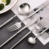 50 Piece Silverware Set for 10 Durable 18/10 Stainless Steel Flatware Home Kitchen Wedding Hotel Cutlery Utensils Small Waist Handle Nice Weight Knifes Forks and Spoons Delicate Tableware Set view 4