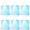 BBTO 6 Pcs Clear Tote Bag Stadium Approved Plastic Hand Bag(Holographic Color) view 1