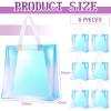 BBTO 6 Pcs Clear Tote Bag Stadium Approved Plastic Hand Bag(Holographic Color) view 3
