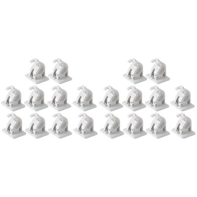 Zerodeko 20pcs Curtain Rod Support Clips Easy Install Towel Pole Holders for Home No Drill Adhesive Brackets Compatible Poles Stylish and Design for and Showers