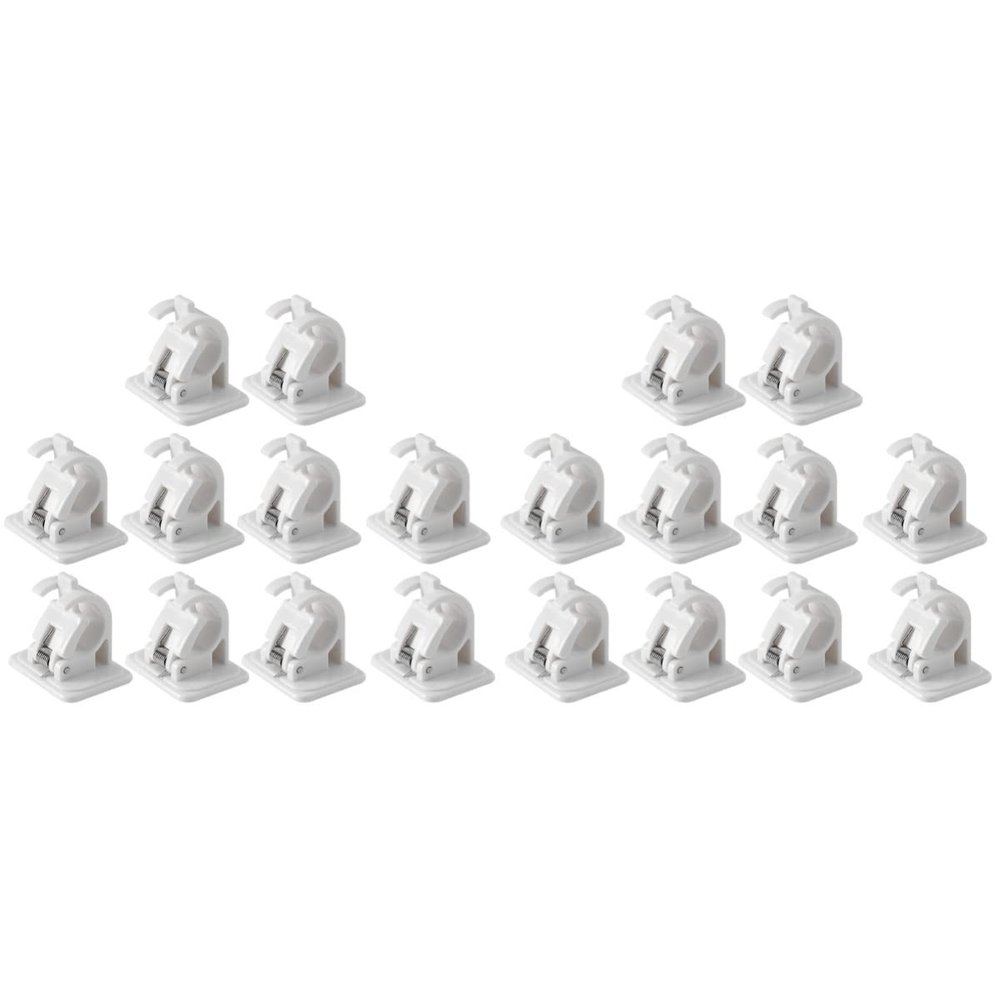 Zerodeko 20pcs Curtain Rod Support Clips Easy Install Towel Pole Holders for Home No Drill Adhesive Brackets Compatible Poles Stylish and Design for and Showers