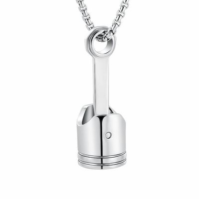 SHEIL Car Parts Keepsake Pendant 316L Stainless Steel Piston Cremation Urn Jewelry Hold Ashes for Women Men Memorial Necklace