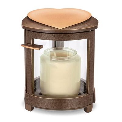 legendURN Grave Lantern 'Heart' Bronze in Several Colors and Long-Lasting Grave Lantern or lamp 'Heart' Made from Bronze as Grave Decoration for tombstones, Graves and Memorial Monuments.