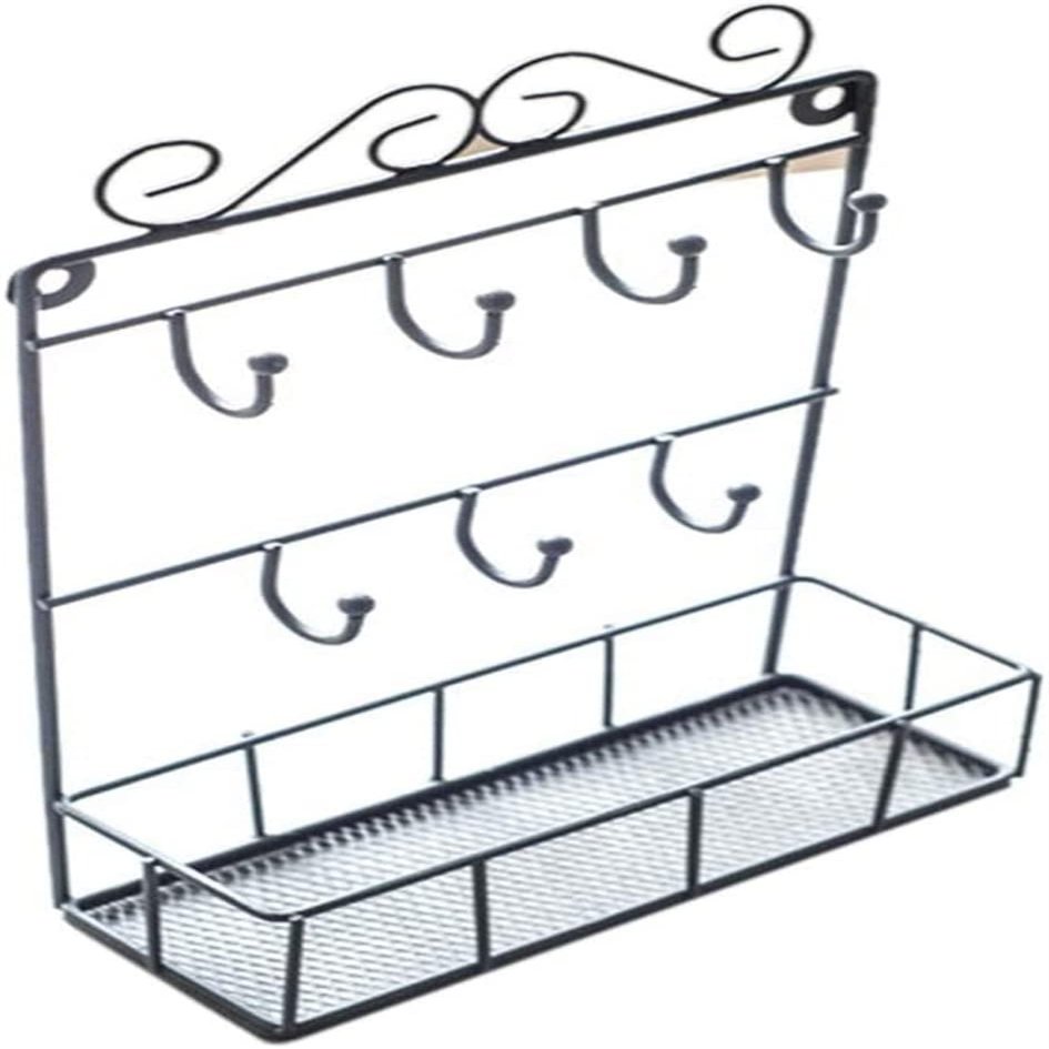 YQBUER Flashing Wrought Iron Jewelry Storage Rack Hairpin Wall Hanging Necklace Earring Earrings Bracelet Jewelry Creative Hanging Shelf
