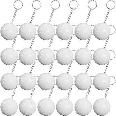 24 Pack Mini Sports Ball Keychains - Volleyball, Party Favors & Gift Fillers for Boys, Girls & Kids