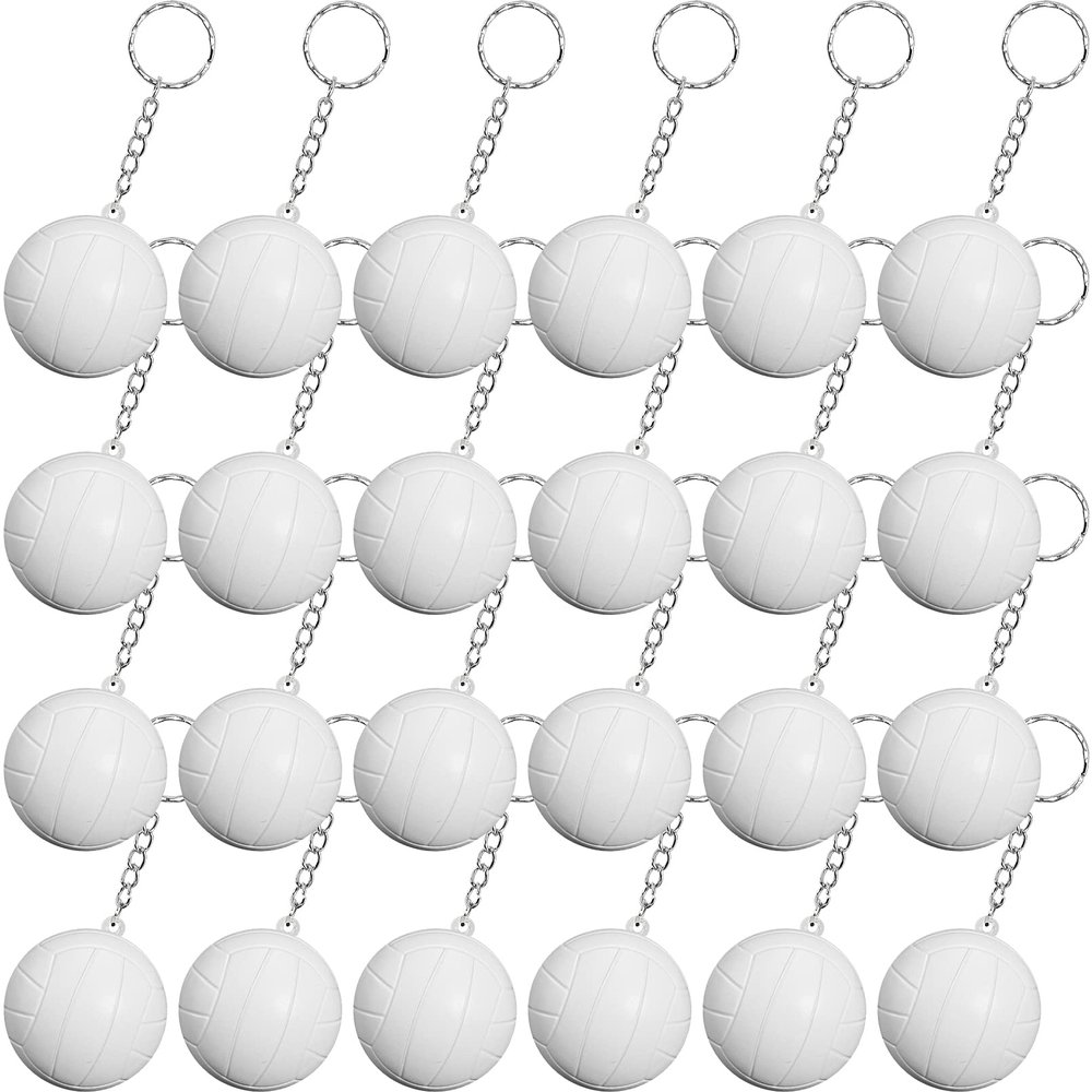 24 Pack Mini Sports Ball Keychains - Volleyball, Party Favors & Gift Fillers for Boys, Girls & Kids