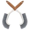 CALLARON 2pcs Wooden Handle Cleaning Brush for Bathroom and Household Use Floor and Corner Brush for Grime Removal Versatile and Design for Easy Cleaning view 1