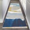 Hallway Runner Rug Modern Blue Grey Yellow Washable Long Carpet Runners for Corridor, Kitchen, Hall, Entryway Floor Non-Slip Mat 80x450cm/100x400cm (Size : 2.6 ft x 19.7 ft) view 4