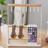 YQBUER Wooden Jewelry Organizer Holder Rack with Hooks Shelf Hanging Earrings Necklaces Bracelets Storage Accessories view 3