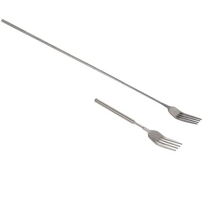 Stainless Steel Retractable Extendable Fork - 64cm to 25.4inch, Perfect for Dinner, Fruit, Dessert - Cutlery