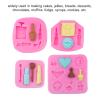 4Pcs Fondant Cake Decorating Molds, Makeup Design Silicone Molds Lipstick Perfume Candy Sugar Molds for Pudding Chocolate Cakes Cupcake view 2
