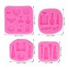 4Pcs Fondant Cake Decorating Molds, Makeup Design Silicone Molds Lipstick Perfume Candy Sugar Molds for Pudding Chocolate Cakes Cupcake view 4