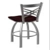 820 Catalina Stainless Steel 36" Swivel Bar Stool with Dark Cherry Oak Seat view 2