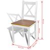 GOLINPEILO Dining Chairs 6 pcs White and Natural Pinewood, Wooden Dining Chair Set, Chair Size: 16.3" x 17.9" x 33.6" (W x D x H) view 2