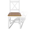 GOLINPEILO Dining Chairs 6 pcs White and Natural Pinewood, Wooden Dining Chair Set, Chair Size: 16.3" x 17.9" x 33.6" (W x D x H) view 3