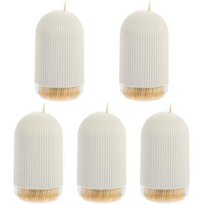 Healifty 5sets Tea Tree Toothpicks Toothpick Kit Cleaning Tool Wooden Plaque Storage Case for Home Office