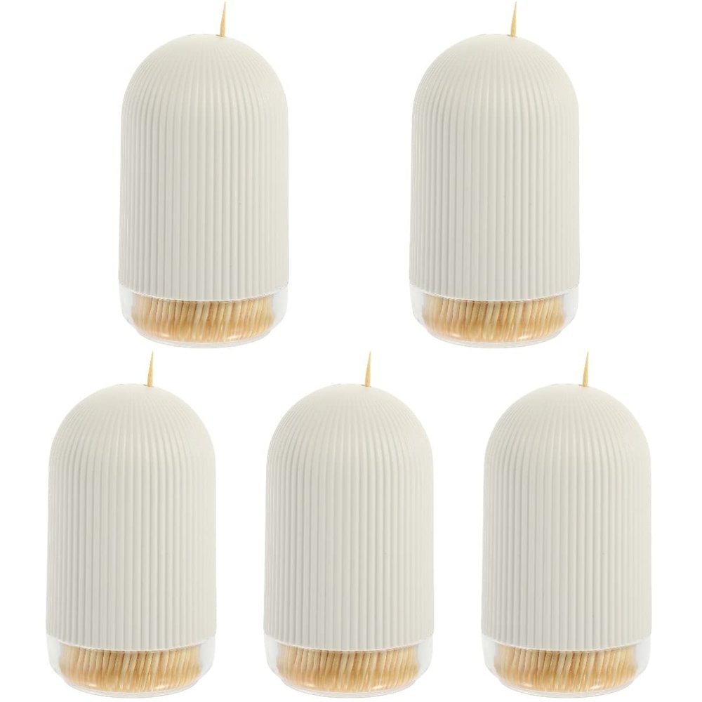 Healifty 5sets Tea Tree Toothpicks Toothpick Kit Cleaning Tool Wooden Plaque Storage Case for Home Office