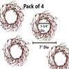 Artificial Burgundy and Cream Pip Berry Candle Rings Pack of 4 Christmas Rustic Berry Farmhouse Home Decor for Centerpiece Decorations and Small Wreaths (Size: 7" diam) view 2