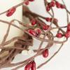 Artificial Burgundy and Cream Pip Berry Candle Rings Pack of 4 Christmas Rustic Berry Farmhouse Home Decor for Centerpiece Decorations and Small Wreaths (Size: 7" diam) view 3