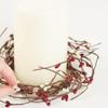 Artificial Burgundy and Cream Pip Berry Candle Rings Pack of 4 Christmas Rustic Berry Farmhouse Home Decor for Centerpiece Decorations and Small Wreaths (Size: 7" diam) view 4