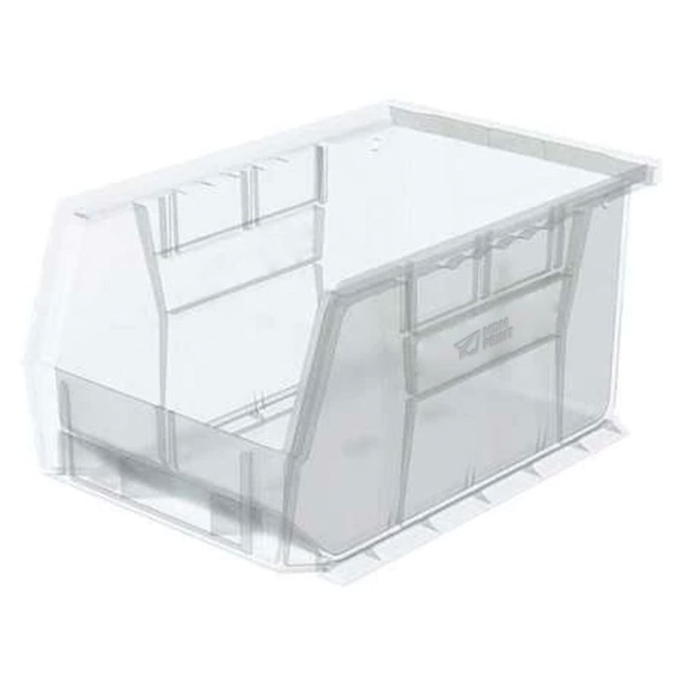 MDMprint Clear Hang and Stack Bin, 9-1/4"L x 6" W x 5" H, Inside Width: 4 7/8 in