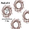 Artificial Rustic Mauve, Brown and Tan Berry Candle Rings Pack of 4 Fall Rustic Berry Farmhouse Home Decor for Centerpiece Decorations and Small Wreaths (Size: 7" diam) view 2