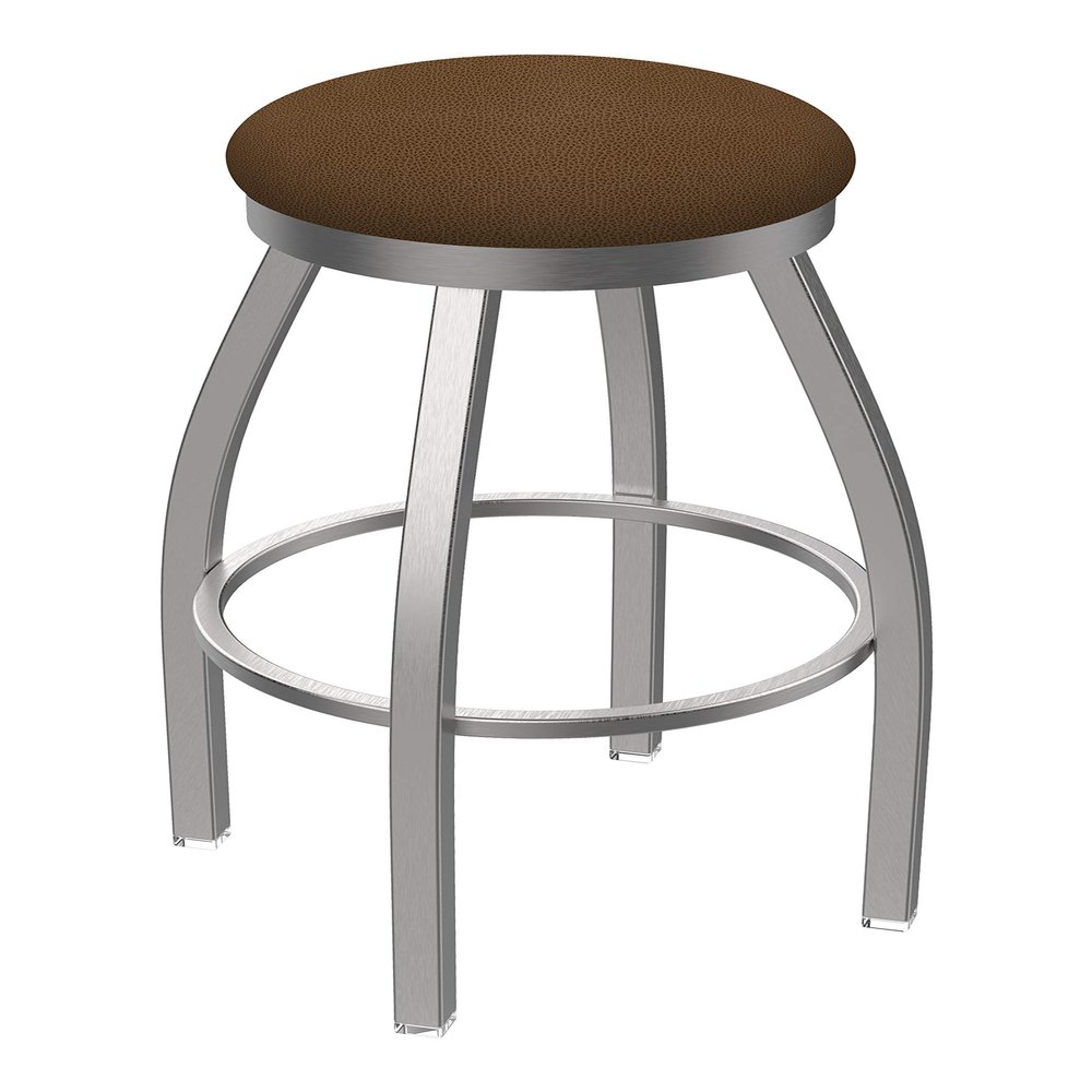 802 Misha Stainless Steel 36" Swivel Bar Stool with Rein Thatch Seat