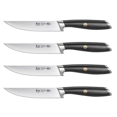 Cangshan L Series 4-Piece Fine-Edge Steak Knife Set, Forged German Steel, Black, 1026931