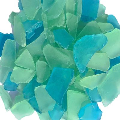 Nautical Crush Trading Bulk Sea Glass 28oz Tumbled Sea Glass in Caribbean Blue & Green Seaglass for Crafts, Decor & Jewelry Real Seaglass Pieces for DIY & Art Projects