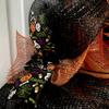 Happy Halloween Gothic Cat Deco Mesh Handmade Wreath Available in 24 inch or 28 inch diameters view 4