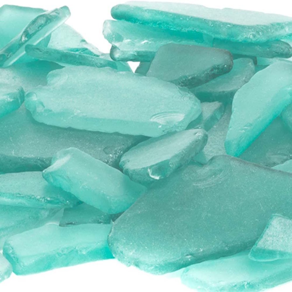 Nautical Crush Trading Sea Glass Craft - 28 Ounces Aqua Blue - Beach Glass Craft - Sea Glass Dcor - Sea Glass Vase Filler - Sea Glass Crafting - Bag of Sea Glass - Craft Glass