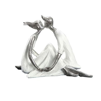 Jayiaine Couple Art Sculpture Love Souvenir Resin Family Statue for Her Romantic for Family Home Desktop Sculpture Wedding Anniversary Anniversary Birthday, White