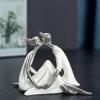 Jayiaine Couple Art Sculpture Love Souvenir Resin Family Statue for Her Romantic for Family Home Desktop Sculpture Wedding Anniversary Anniversary Birthday, White view 2