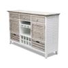 Sea Winds Trading Islamorada Sideboard with Wine Rack Dovetail Drawers Full Extension Ball Bearing Glides Mindi Wood 60 Inch Gray White Distressed Finish view 1