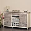 Sea Winds Trading Islamorada Sideboard with Wine Rack Dovetail Drawers Full Extension Ball Bearing Glides Mindi Wood 60 Inch Gray White Distressed Finish view 2