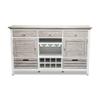 Sea Winds Trading Islamorada Sideboard with Wine Rack Dovetail Drawers Full Extension Ball Bearing Glides Mindi Wood 60 Inch Gray White Distressed Finish view 4