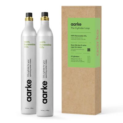 Aarke CO2 Refill Cylinder, Compatible with All Aarke Carbonator Soda Machines & Most Soda Machines, Makes Up to 120L of Carbonated Water (2-Pack)