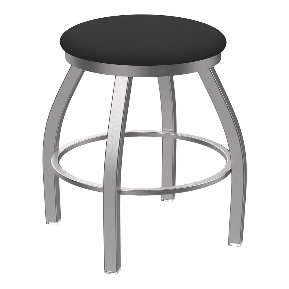 802 Misha Stainless Steel 36" Swivel Bar Stool with Canter Iron Seat