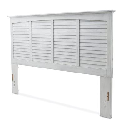 Sea Winds Trading Surfside Queen Headboard Distressed White Finish Mindi Wood Casual Wood 66.5 Inch Width 57 Inch Height