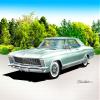 1963-1965 Buick Riviera | Fine Art Prints By Danny Whitfield | Comes in 10 different colors (20in x 24in, WILLOW MIST GREEN) view 1