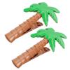 Alipis Beach Towel Clips Set of 4 Lightweight Palm Tree Shaped Towel Holders for Windproof Laundry Travel and Beach Chairs view 2