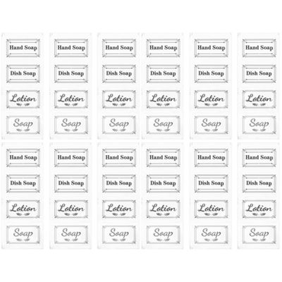 Garneck 12 Pcs Shampoo Label Dispenser Shampoo and Conditioner Dispenser Bathroom Stickers Clear Water Bottles Tag Hand Stickers Paper Sample Travel Water Proof