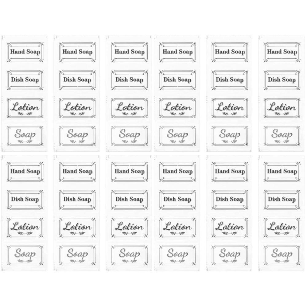 Garneck 12 Pcs Shampoo Label Dispenser Shampoo and Conditioner Dispenser Bathroom Stickers Clear Water Bottles Tag Hand Stickers Paper Sample Travel Water Proof