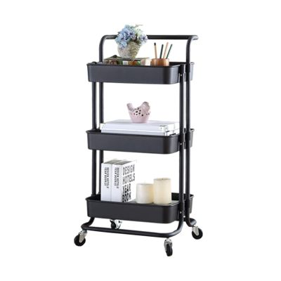 YMJR Metal Storage Trolley, Space-Saving Kitchen Rolling Cart, Organizer Shelf Living Room Rack