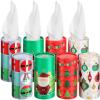 8 Pcs Christmas Car Tissue Holder with Facial Tissue Bulk Xmas Cylinder Tissues Boxes Travel Tissue Tubes for Car Tube Face Towel Holiday Tissue Box Round Container Napkins for Home view 1