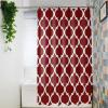 ZFUNCING Shower Curtain for Bathroom Moroccan Burgundy Red Geometric Abstract Art Waterproof Bath Curtains Grommet Shower Curtains with Hooks for Bathtubs Toilet Decor 60x72In Retro Lattice Seamless view 4