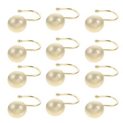 Beavorty 12pcs Semicircle Shower Curtain Hooks Stylish Frosted and Bathroom Hangers Easy to Install Space-Saving Drapery Accessories for Home Decor
