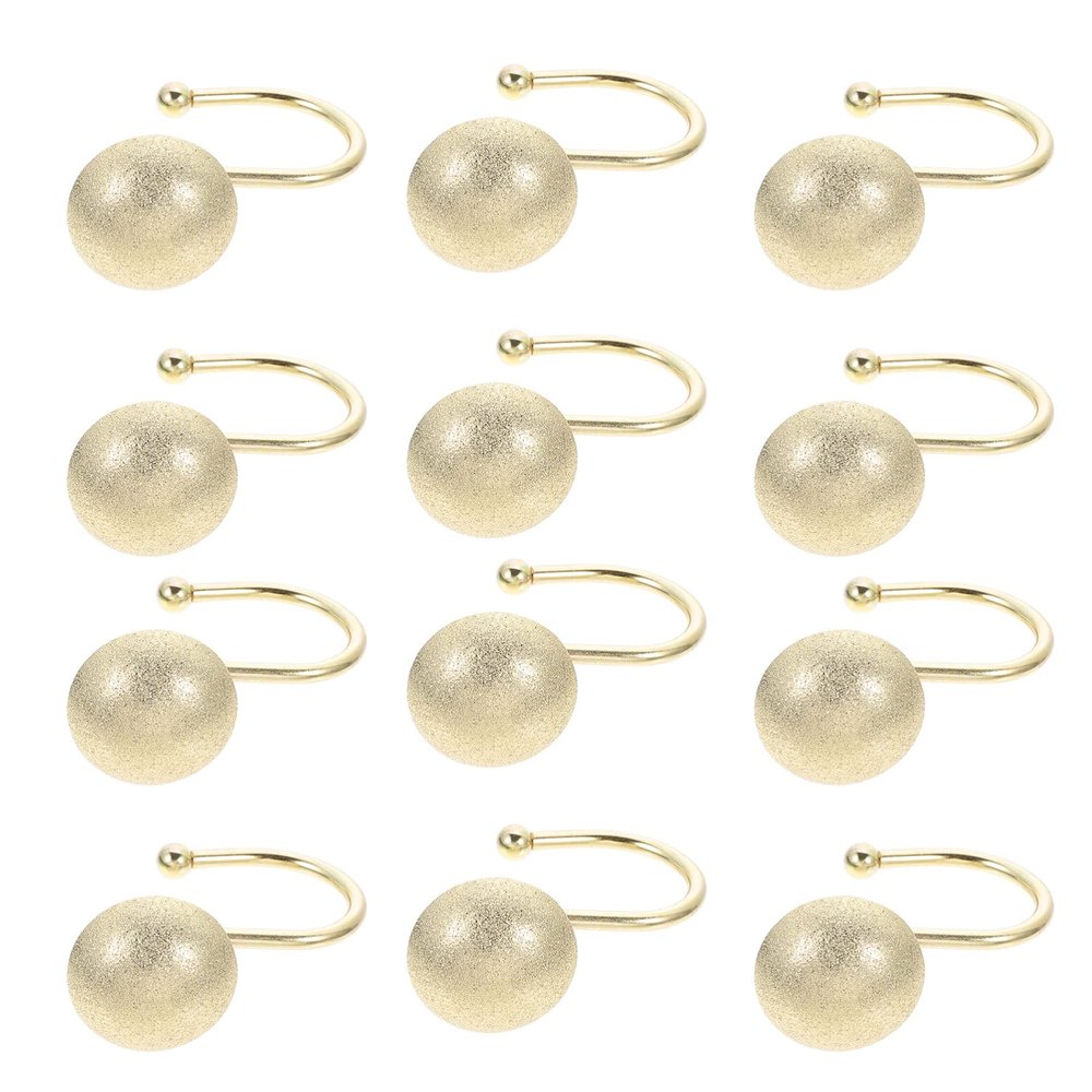 Beavorty 12pcs Semicircle Shower Curtain Hooks Stylish Frosted and Bathroom Hangers Easy to Install Space-Saving Drapery Accessories for Home Decor