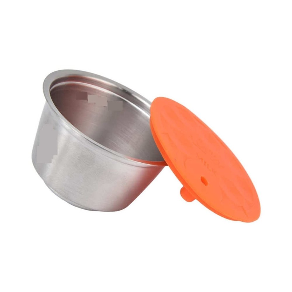 LANGshaw Stainless Steel Coffee Capsule Cup Reusable Harmless Coffee Capsule Filter Cup With Brush Spoon Compatible For Dolce Compatible For Gusto leisurely