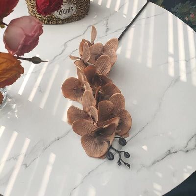 HXSCOO 105cm Black Orchid Flowers Artificial Flower Phalaenopsis Fake Plants for Garden Potted Home Decoration (Color : 7, Size : 4pcs)